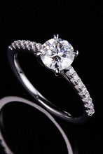 Load image into Gallery viewer, 1 Carat Moissanite 925 Sterling Silver Side Stone Ring Ti Amo I love you
