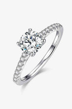 Load image into Gallery viewer, 1 Carat Moissanite 925 Sterling Silver Side Stone Ring Ti Amo I love you
