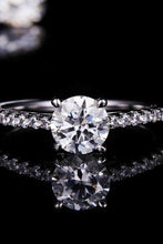 Load image into Gallery viewer, 1 Carat Moissanite 925 Sterling Silver Side Stone Ring Ti Amo I love you
