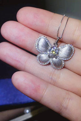 1 Carat Moissanite Butterfly Pendant Necklace Ti Amo I love you