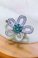 Load image into Gallery viewer, 1 Carat Moissanite Flower Shape Open Ring Ti Amo I love you
