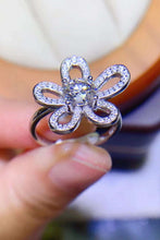 Load image into Gallery viewer, 1 Carat Moissanite Flower-Shape Open Ring Ti Amo I love you
