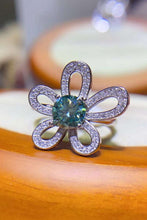 Load image into Gallery viewer, 1 Carat Moissanite Flower Shape Open Ring Ti Amo I love you
