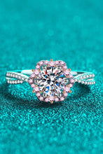 Load image into Gallery viewer, 1 Carat Moissanite Flower-Shaped Crisscross Ring Ti Amo I love you
