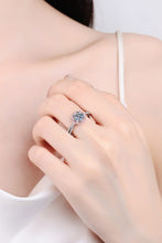 Load image into Gallery viewer, 1 Carat Moissanite Flower-Shaped Crisscross Ring Ti Amo I love you
