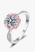 Load image into Gallery viewer, 1 Carat Moissanite Flower-Shaped Crisscross Ring Ti Amo I love you
