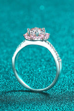 Load image into Gallery viewer, 1 Carat Moissanite Flower-Shaped Crisscross Ring Ti Amo I love you
