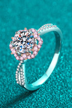 Load image into Gallery viewer, 1 Carat Moissanite Flower-Shaped Crisscross Ring Ti Amo I love you
