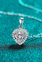 Load image into Gallery viewer, 1 Carat Moissanite Heart Pendant Chain Necklace Ti Amo I love you
