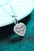 Load image into Gallery viewer, 1 Carat Moissanite Heart Pendant Chain Necklace Ti Amo I love you
