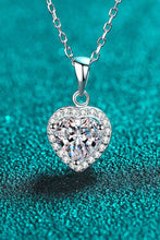 Load image into Gallery viewer, 1 Carat Moissanite Heart Pendant Chain Necklace Ti Amo I love you
