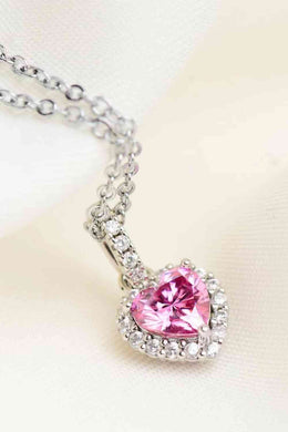 1 Carat Moissanite Heart Pendant Necklace Ti Amo I love you