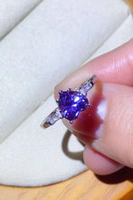 Load image into Gallery viewer, 1 Carat Moissanite Heart-Shaped Platinum-Plated Ring in Purple Ti Amo I love you
