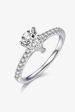 Load image into Gallery viewer, 1 Carat Moissanite Pear Shaped - 925 Sterling Silver Side Stone Ring Ti Amo I love you
