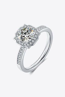 1 Carat Moissanite Platinum-Plated Ring Ti Amo I love you