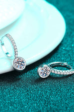 Load image into Gallery viewer, 1 Carat Moissanite Rhodium-Plated Drop Earrings Ti Amo I love you
