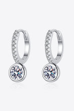 Load image into Gallery viewer, 1 Carat Moissanite Rhodium-Plated Drop Earrings Ti Amo I love you
