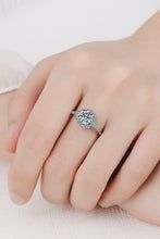 Load image into Gallery viewer, 1 Carat Moissanite Rhodium-Plated Halo Ring Ti Amo I love you
