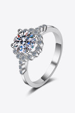 Load image into Gallery viewer, 1 Carat Moissanite Rhodium-Plated Halo Ring Ti Amo I love you
