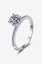 Load image into Gallery viewer, 1 Carat Moissanite Rhodium-Plated Side Stone Ring Ti Amo I love you
