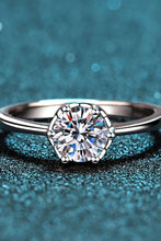 Load image into Gallery viewer, 1 Carat Moissanite Rhodium-Plated Solitaire Ring Ti Amo I love you
