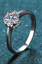 Load image into Gallery viewer, 1 Carat Moissanite Rhodium-Plated Solitaire Ring Ti Amo I love you
