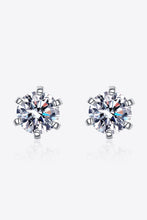 Load image into Gallery viewer, 1 Carat Moissanite Rhodium-Plated Stud Earrings Ti Amo I love you
