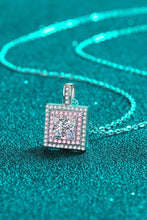 Load image into Gallery viewer, 1 Carat Moissanite Square Pendant Chain Necklace Ti Amo I love you
