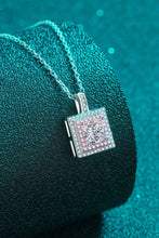 Load image into Gallery viewer, 1 Carat Moissanite Square Pendant Chain Necklace Ti Amo I love you
