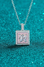 Load image into Gallery viewer, 1 Carat Moissanite Square Pendant Chain Necklace Ti Amo I love you
