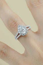 Load image into Gallery viewer, 1 Carat Moissanite Teardrop Split Shank Ring Ti Amo I love you
