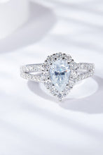 Load image into Gallery viewer, 1 Carat Moissanite Teardrop Split Shank Ring Ti Amo I love you
