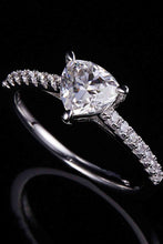 Load image into Gallery viewer, 1 Carat Moissanite Triangle 925 Sterling Silver Ring Ti Amo I love you
