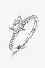 Load image into Gallery viewer, 1 Carat Moissanite Triangle 925 Sterling Silver Ring Ti Amo I love you
