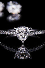 Load image into Gallery viewer, 1 Carat Moissanite Triangle 925 Sterling Silver Ring Ti Amo I love you
