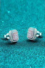 Load image into Gallery viewer, 1 Carat Moissanite and Zircon Contrast Geometric Stud Earrings Ti Amo I love you
