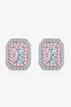 Load image into Gallery viewer, 1 Carat Moissanite and Zircon Contrast Geometric Stud Earrings Ti Amo I love you
