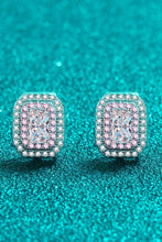 Load image into Gallery viewer, 1 Carat Moissanite and Zircon Contrast Geometric Stud Earrings Ti Amo I love you
