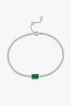 Load image into Gallery viewer, 1 Carat Oval Lab-Grown Emerald Bracelet Ti Amo I love you
