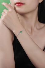 Load image into Gallery viewer, 1 Carat Oval Lab-Grown Emerald Bracelet Ti Amo I love you
