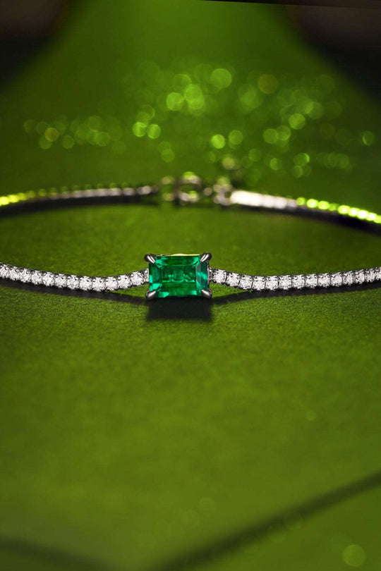 1 Carat Oval Lab-Grown Emerald Bracelet Ti Amo I love you