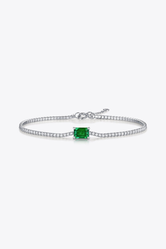 1 Carat Oval Lab-Grown Emerald Bracelet Ti Amo I love you