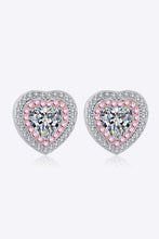 Load image into Gallery viewer, 1 Carat tdw - Moissanite Heart-Shaped Stud Earrings Ti Amo I love you
