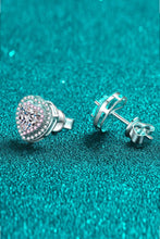 Load image into Gallery viewer, 1 Carat tdw - Moissanite Heart-Shaped Stud Earrings Ti Amo I love you
