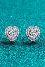 Load image into Gallery viewer, 1 Carat tdw - Moissanite Heart-Shaped Stud Earrings Ti Amo I love you
