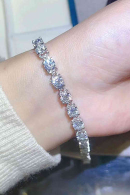 10 Carat Moissanite Platinum-Plated Bracelet Ti Amo I love you