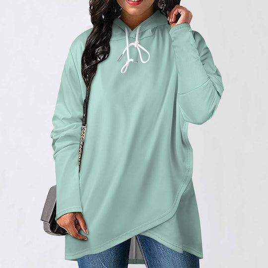 10 Colors - Ti Amo I love you - Exclusive Brand - Asymmetrical - Medium Length Slim Hooded Sweatshirt Ti Amo I love you