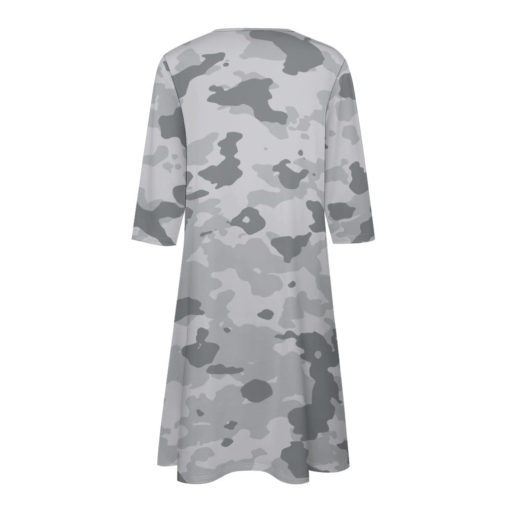10 Styles - Ti Amo I love you - Exclusive Brand  - Geometic/ Camouflage -  Womens 7-point Sleeve Dress Ti Amo I love you