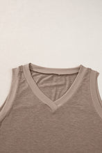 Load image into Gallery viewer, Gray Ribbed V Neck Tank
