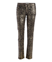 Load image into Gallery viewer, Low Rise Metallic Print Skinny Jeans Pants
